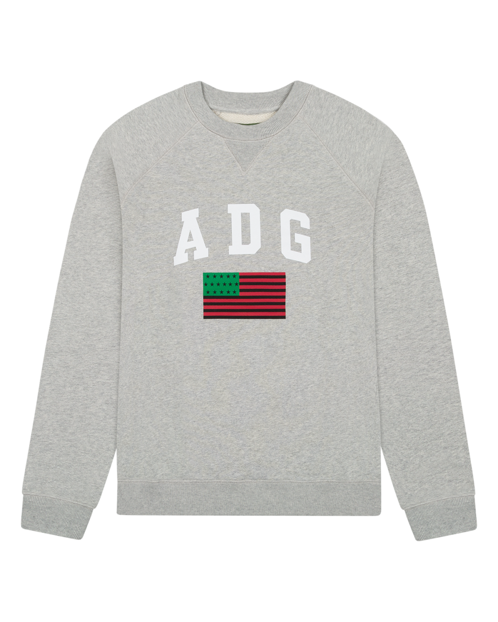 ADG Pan African American Flag Crewneck Grey