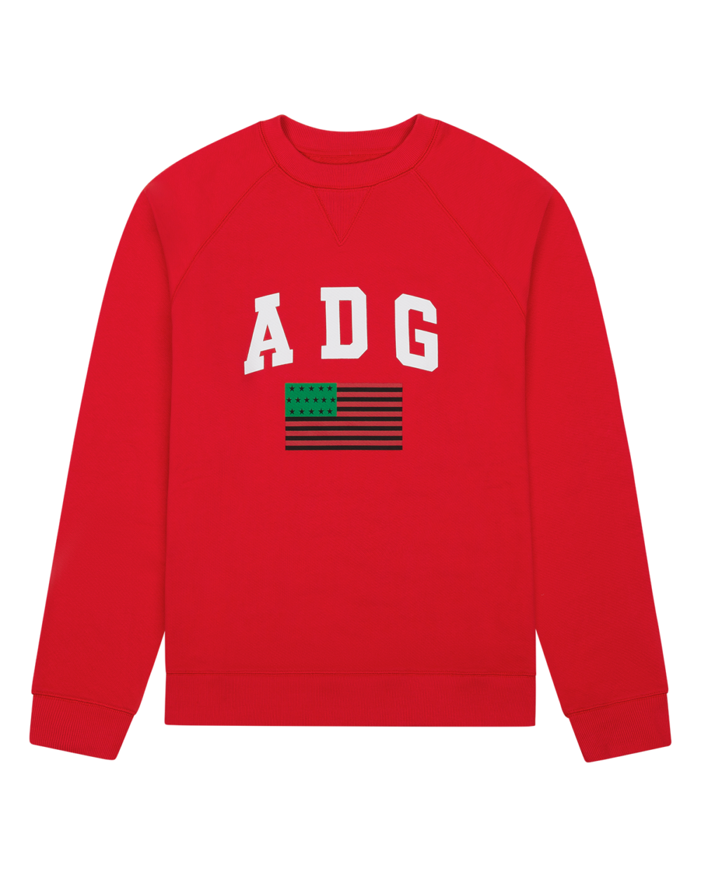 ADG Pan African American Flag Crewneck Red