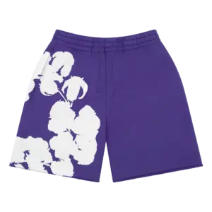 Biggie Cotton Wreath Sweat Shorts Purple