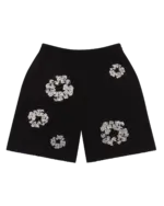 Cashmere Swarovski Cotton Wreath Shorts Black