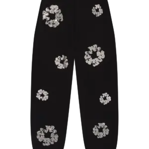 Cashmere Swarovski Cotton Wreath Sweatpants Black