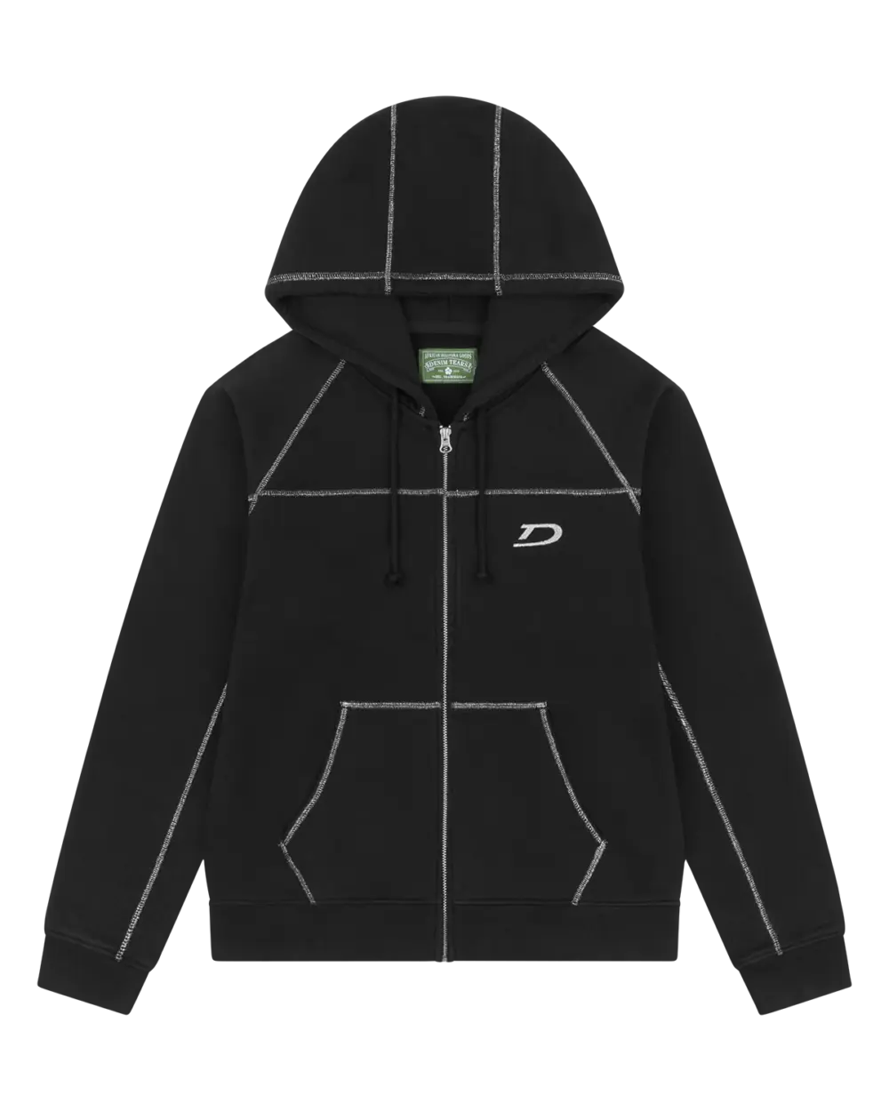 Court Lines Zip Hoodie Black