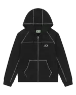 Court Lines Zip Hoodie Black