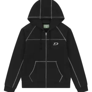 Court Lines Zip Hoodie Black