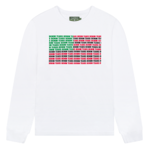 Logo Flag Long Sleeve Tee White