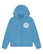 Denim University Zip Hoodie Light Blue