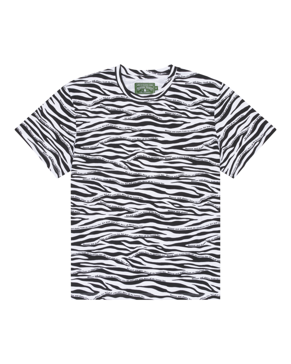 Zebra Poem Camo Tee White