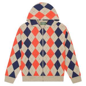 Derby Intarsia Zip Hoodie Tan