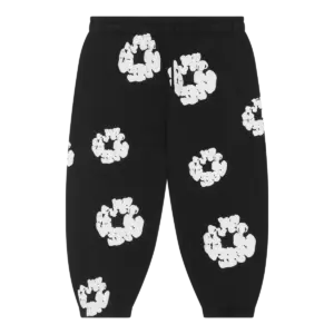 Kids Cotton Wreath Sweatpants Black