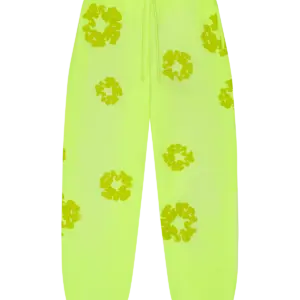 Mono Cotton Wreath Sweatpants Neon Green