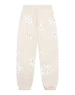 Rhinestone Cotton Wreath Sweatpants Oatmeal