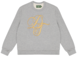 DT Metallic Gold Script Crewneck