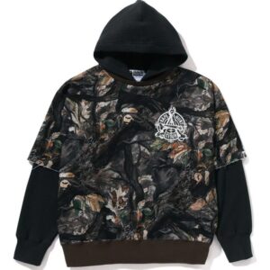 TREE EDGE CAMO LAYERED PULLOVER HOODIE MENS