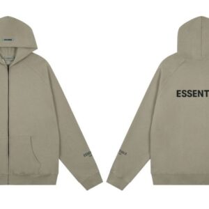 Essentials Fear of God Full Zip Up loose Hoodie Army Green